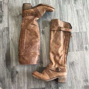 VINTAGE LAVORAZIONE ARTIGIANA LEATHER HARNESS RIDING BOOTS MADE IN ITALY SZ 37